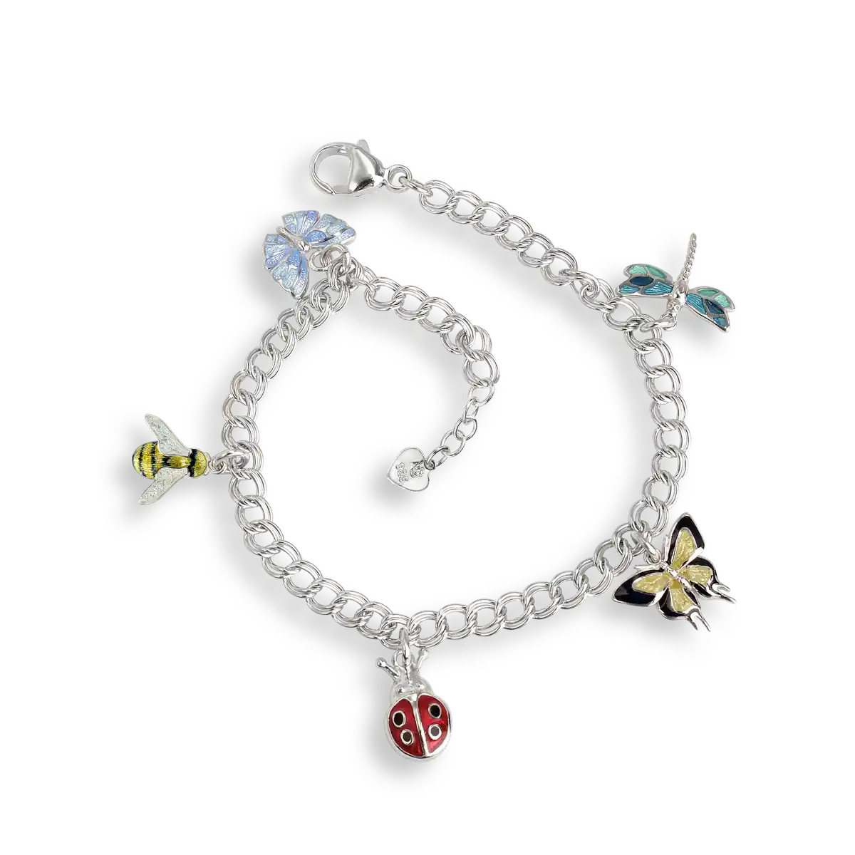 Sterling Silver Enameled Nature Bracelet