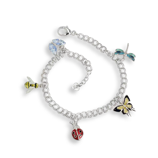 Sterling Silver Enameled Nature Bracelet