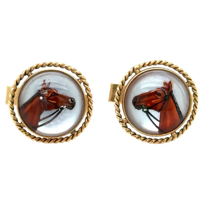Gold Equestrian Cufflinks