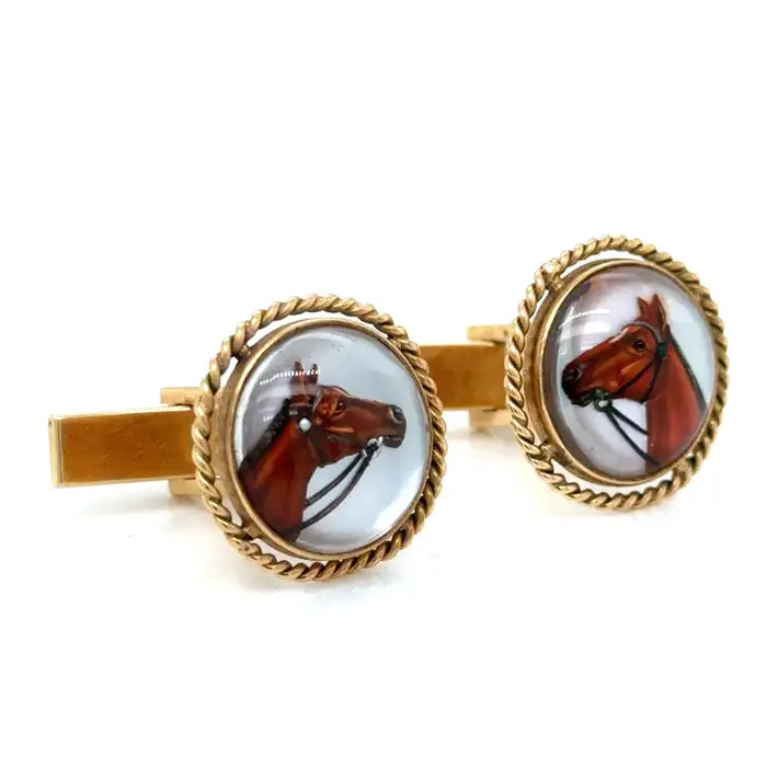Gold Equestrian Cufflinks