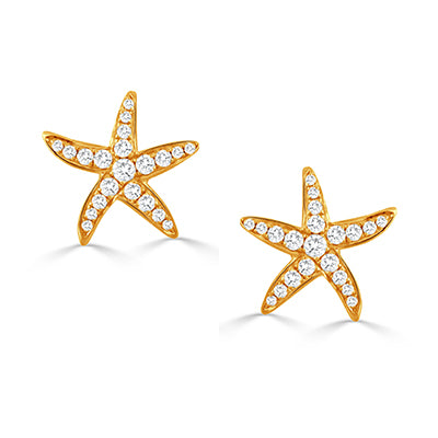 Diamond Starfish Earrings