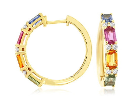 Multi-Color Sapphire Earrings