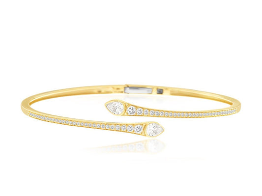 Diamond Bypass Bangel Bracelet