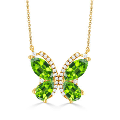 Peridot Butterfly Necklace